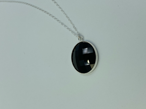 Black Onyx SS Necklace