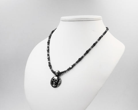 Hematite Skull Necklace