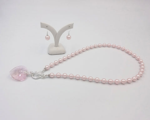 Pink Heart Crystal Set