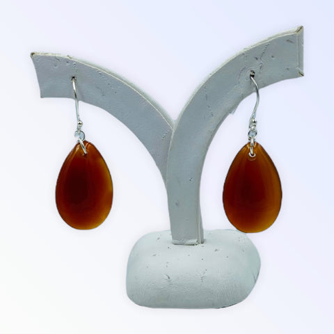 Red Agate SS Earrings